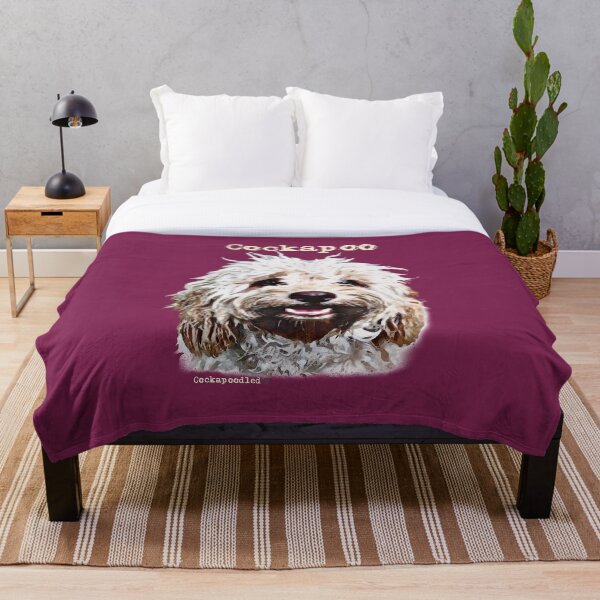 Apricot Blonde Cockapoo Throw Blanket