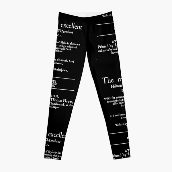 Shakespeare Merchant of Venice Frontpiece - Simple White Version Leggings