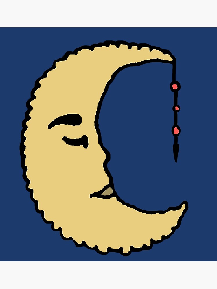 "Crescent Moon Face Drawing" Poster for Sale by kyliepiach Redbubble