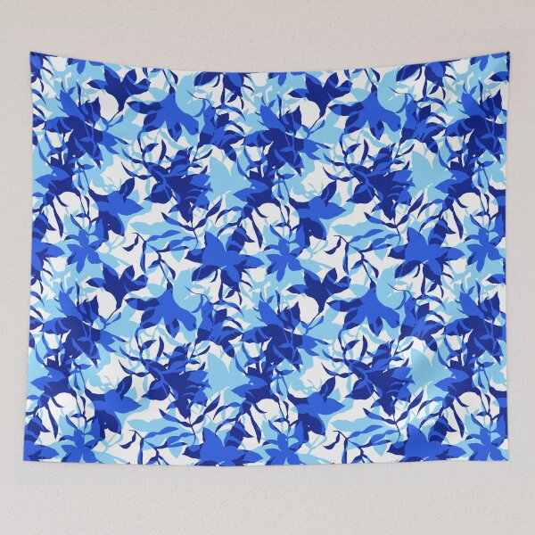Item preview, Flowers Floral Blue Vibrant Pattern designed and sold by mythandframe.