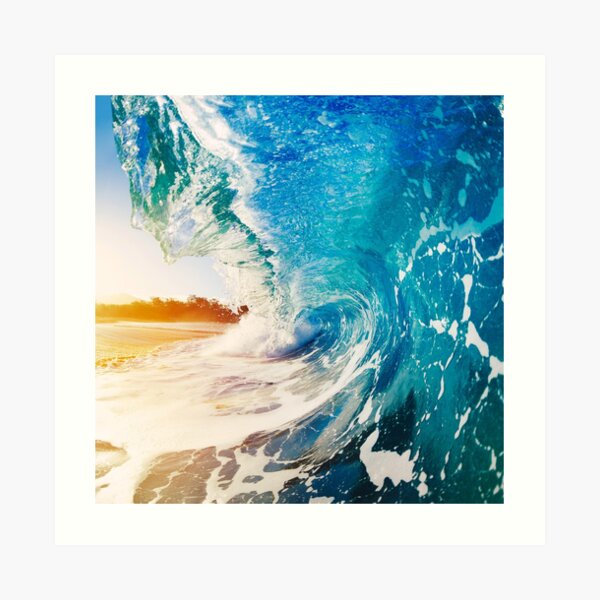 Sunny Ocean Waves Art Print