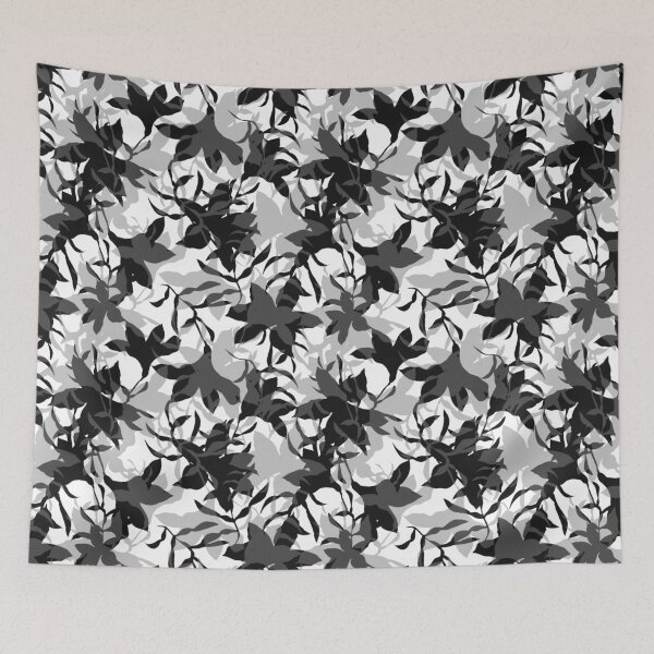 Item preview, Flowers Floral Black and White Monochrome Pattern designed and sold by mythandframe.