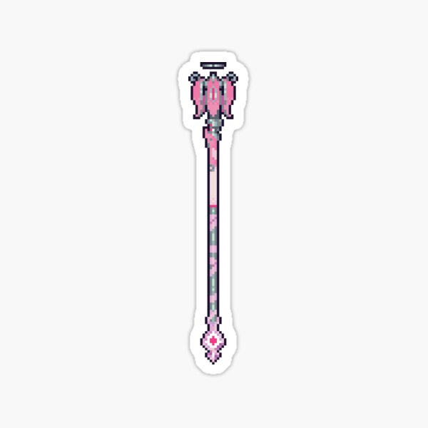 Bâton de caducée rose Mercy Pixel Sticker