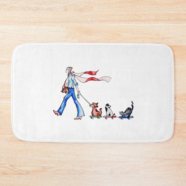 Item preview, A little snobbish Parisian walking her dogs. designed and sold by voicivoila.