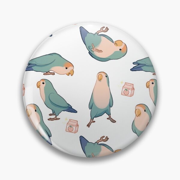 Item preview, Playful blue lovebirds designed and sold by beeper-art.