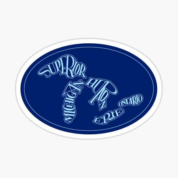 Item preview, Great Lakes in Type (light blue artwork) designed and sold by Connectioneer.