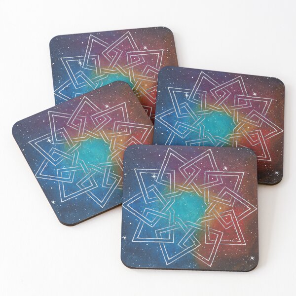 Item preview, Lagoon Nebula galaxy star pattern watercolor designed and sold by Lieve Oudejans.