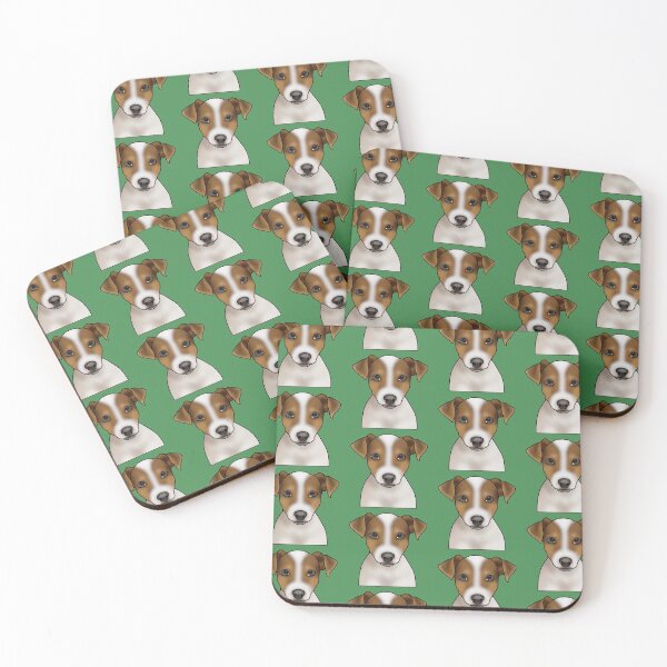 Item preview, Jack Russell Terrier Dog Portrait - Pattern - Green designed and sold by JadeMadeThis.
