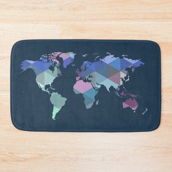 Item preview, Blue geometric map of the world designed and sold by AlbertoRuiZ.