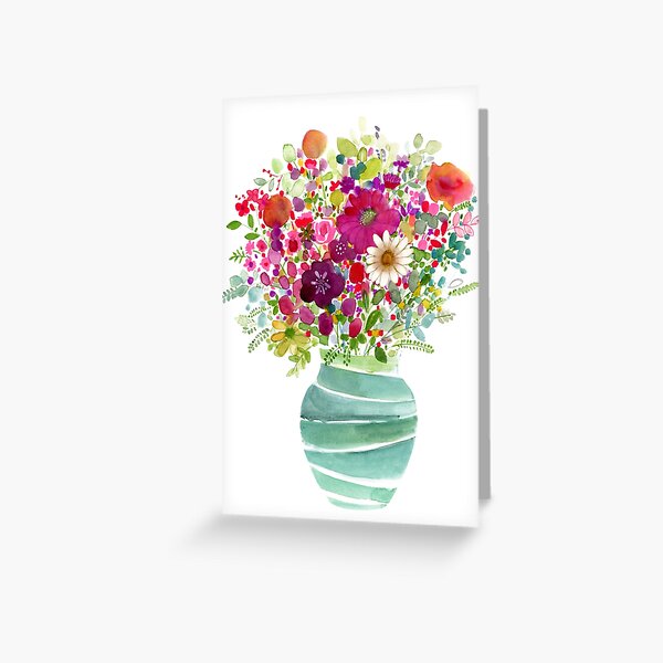 Farm fresh water color flowers Greeting Card