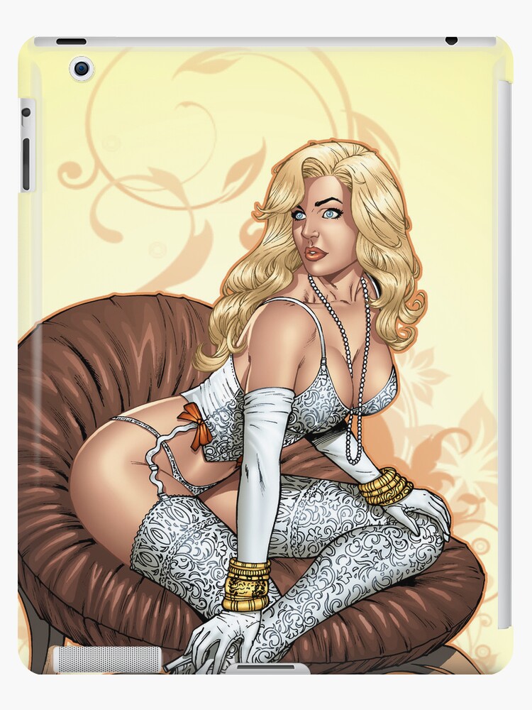 Sexy Lingerie Girl 2 Blond by Al Rio iPad Case Skin