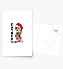 Father Crispness Cute and Funny Santa Bacon Postcards