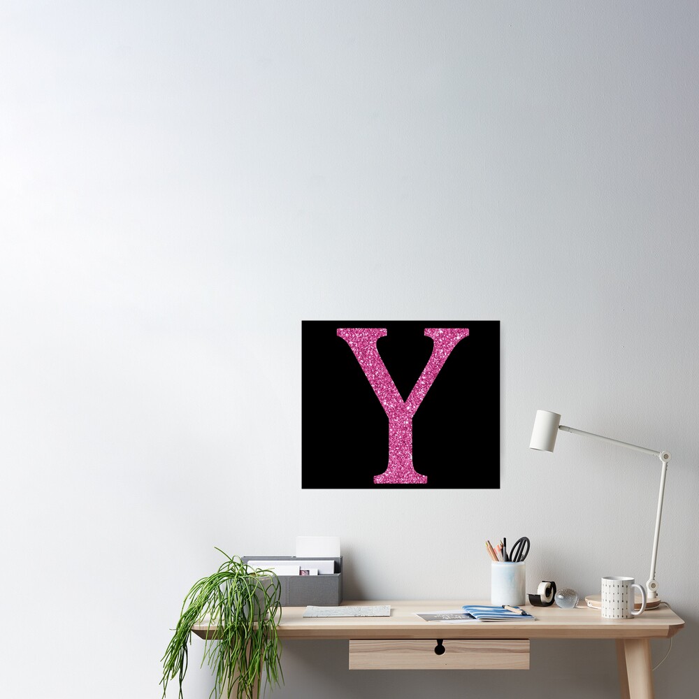Pink Glitter Letter Y Sticker for Sale by DevineDesignz