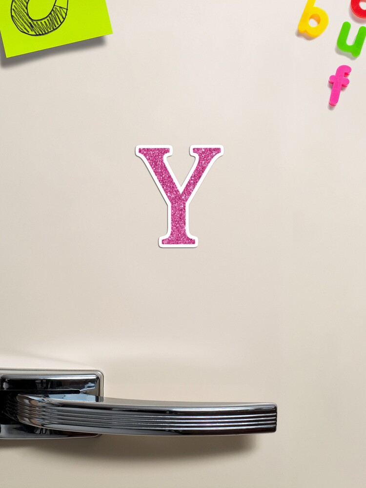 Pink Glitter Letter Y Sticker for Sale by DevineDesignz