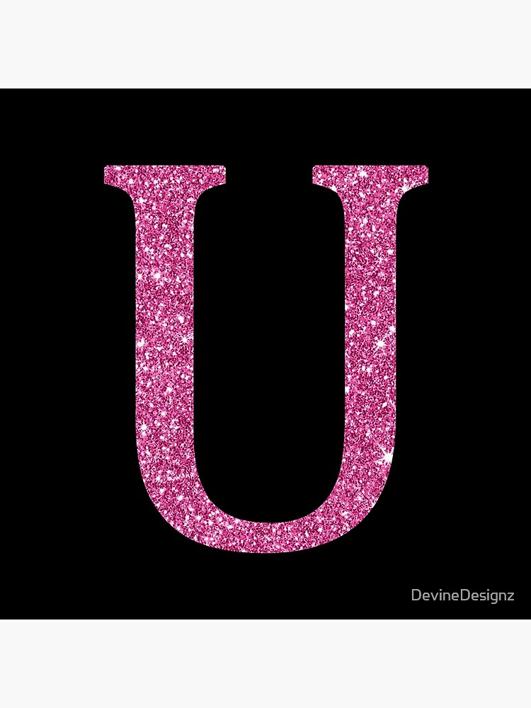 Pink Glitter Letter U Sticker for Sale by DevineDesignz