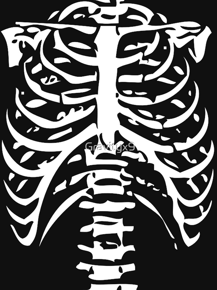 Glowing Skeleton Rib Cage Halloween Men's Tshirt - Crazy Dog T-Shirts