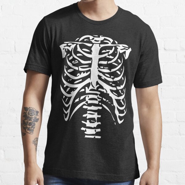 T-Shirt - SKELETON SHIRT  Halloween Costume Rib cage Anatomy T