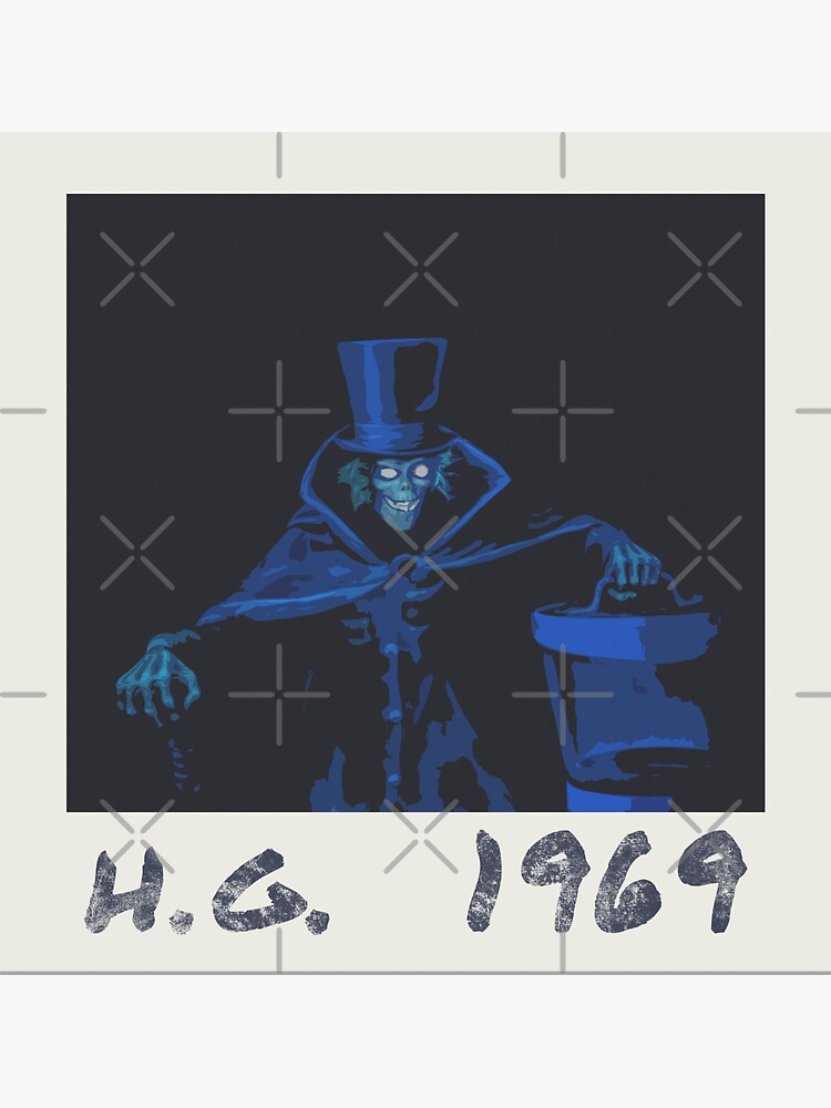 "Haunted Mansion 1969 Hatbox Ghost Polaroid" Sticker by FandomTrading