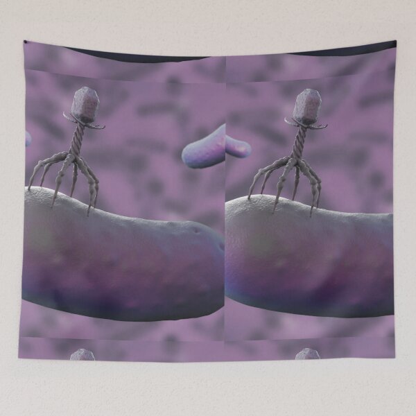 Item preview, SURFIN BACTERIOPHAGE  MICROSCOPE IMAGE PHOTO...Microbiology designed and sold by Hippiesole.