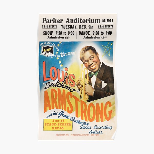 automatisk Nautisk hvor som helst Louis Armstrong - vintage concert poster" Poster for Sale by Illustration  Station | Redbubble