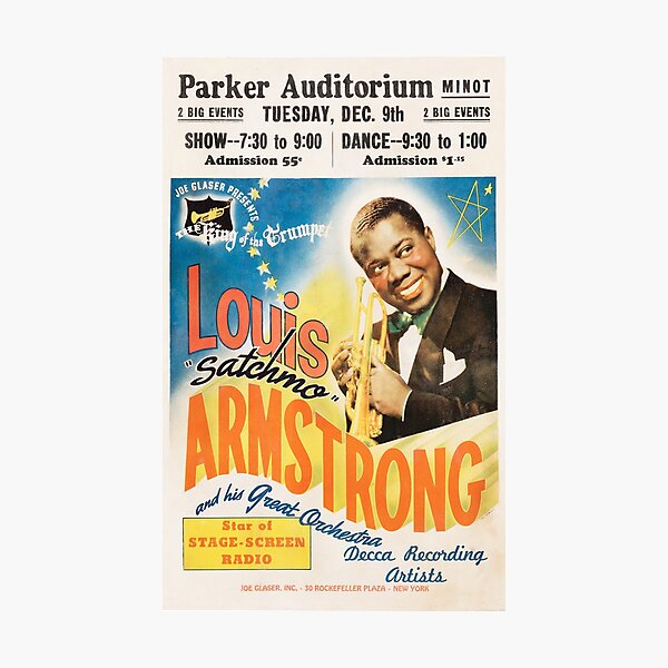 Louis Armstrong - vintage concert poster Photographic Print