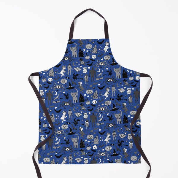 Item preview, Retro Halloween - blue and grey - Halloween pattern by Cecca Designs designed and sold by Cecca-Designs.