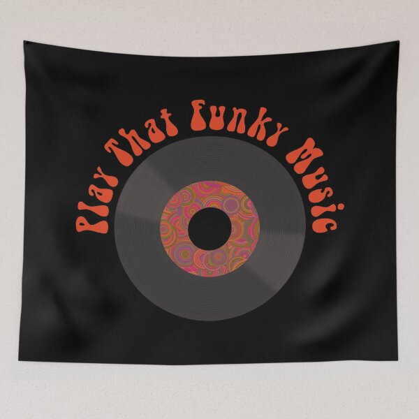 Item preview, Play that funky music typography above 45 vinyl record designed and sold by DoodleBugDigits.