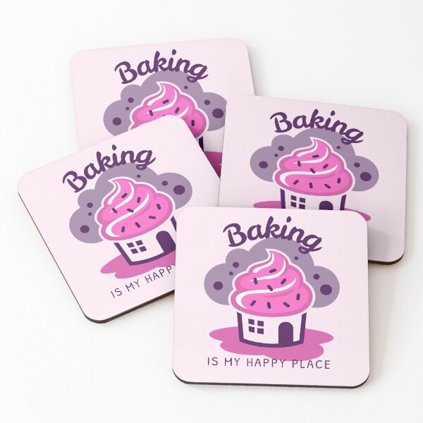 Item preview, Cute Pink Cupcake "Baking is my happy place" Gift for cupcake lovers designed and sold by TamGustam.