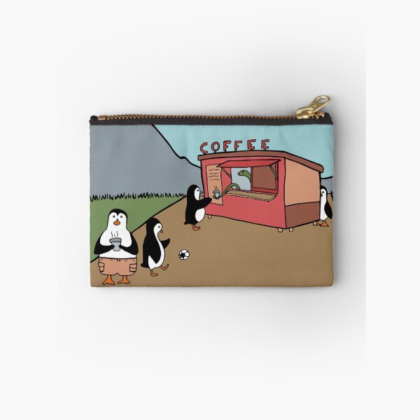 Item preview, Penguin Family Getting Coffee From a Snake at a Coffee Stand designed and sold by Otter-Grotto.