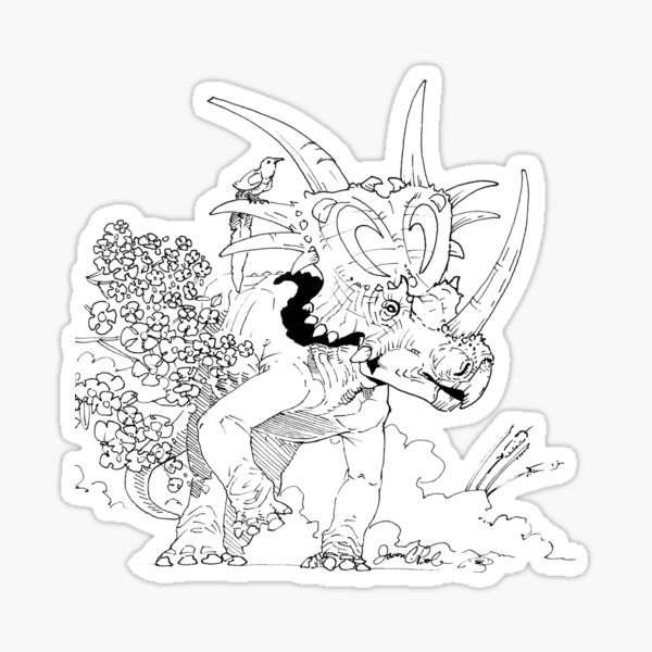 Styracosaurus & Friend by Jason C. Poole Sticker