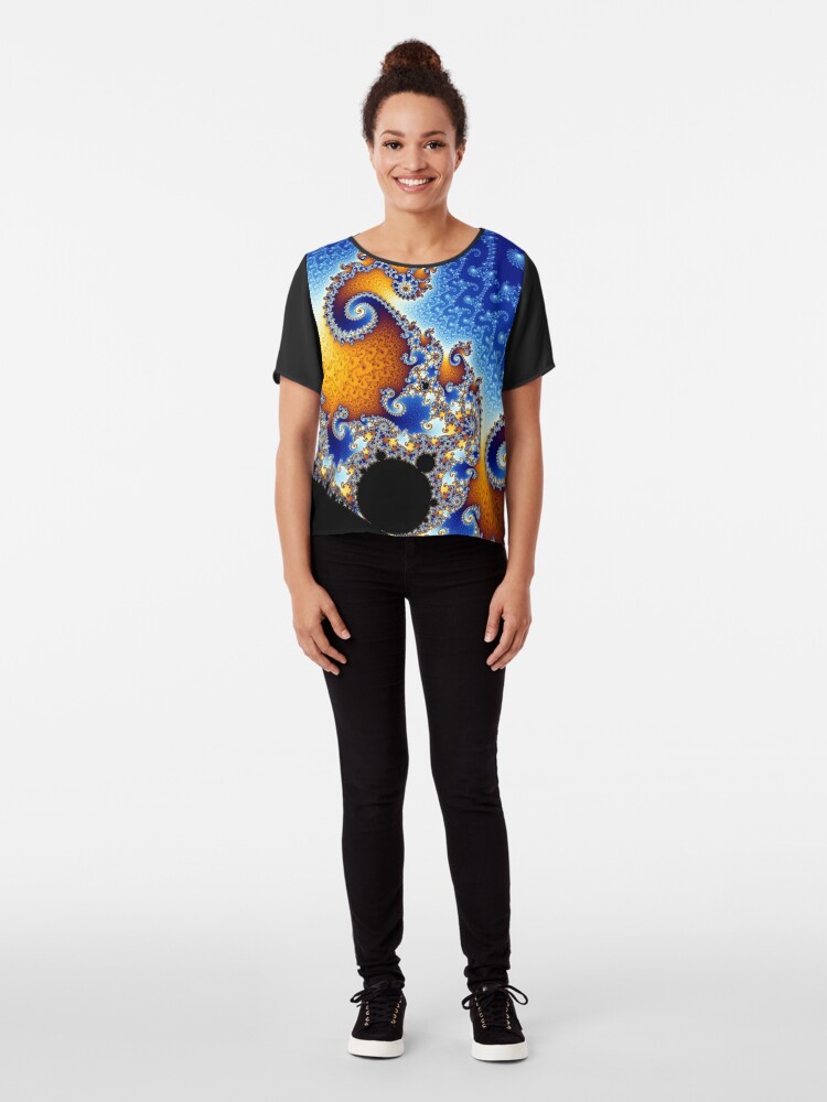 Alternate view of Mandelbrot set Chiffon Top