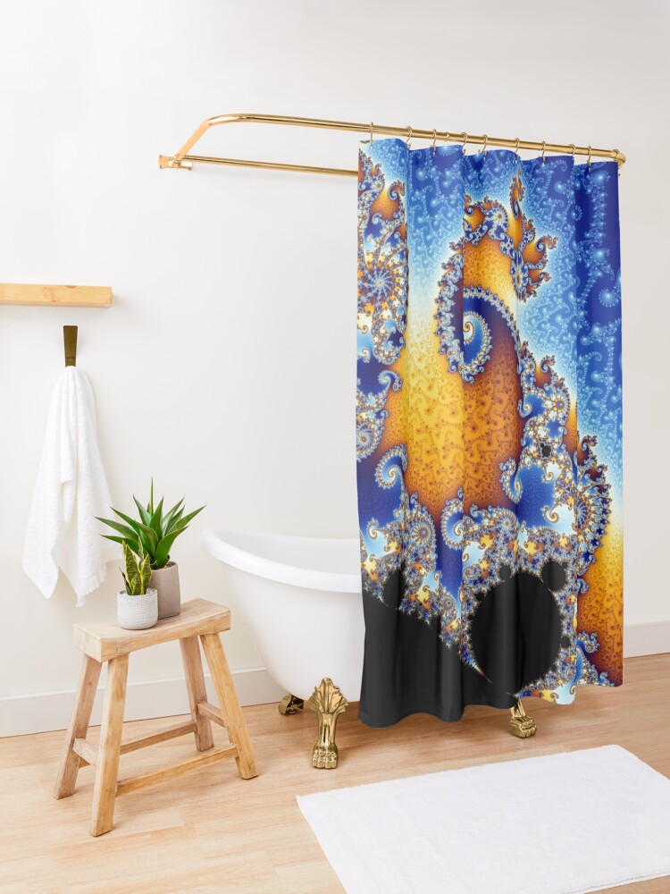 Alternate view of Mandelbrot set Shower Curtain