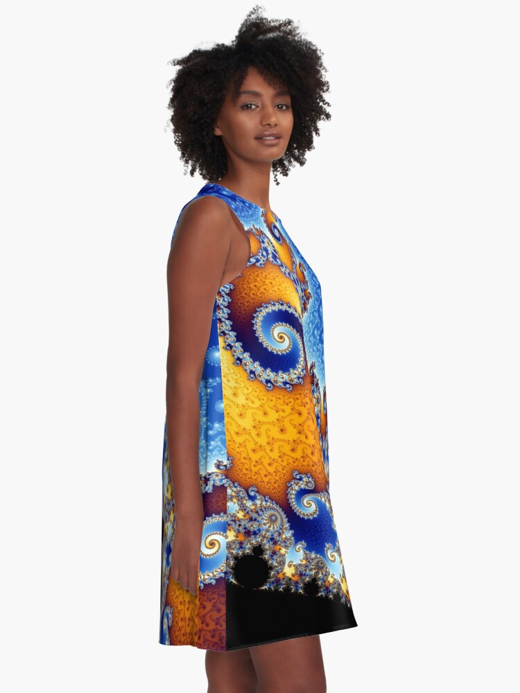 Alternate view of Mandelbrot set A-Line Dress