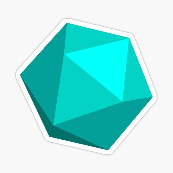 Light Blue D20 Sticker
