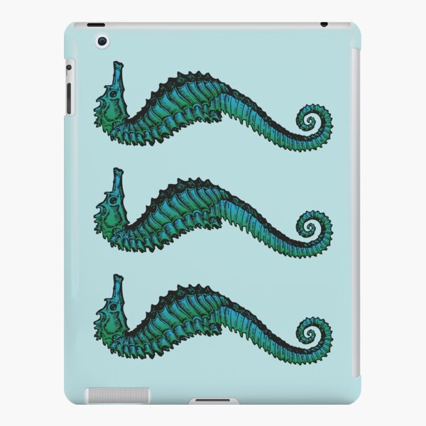 Seahorse Trio | Vintage Seahorses | Three Seahorses | Blue and Green | iPad Snap Case