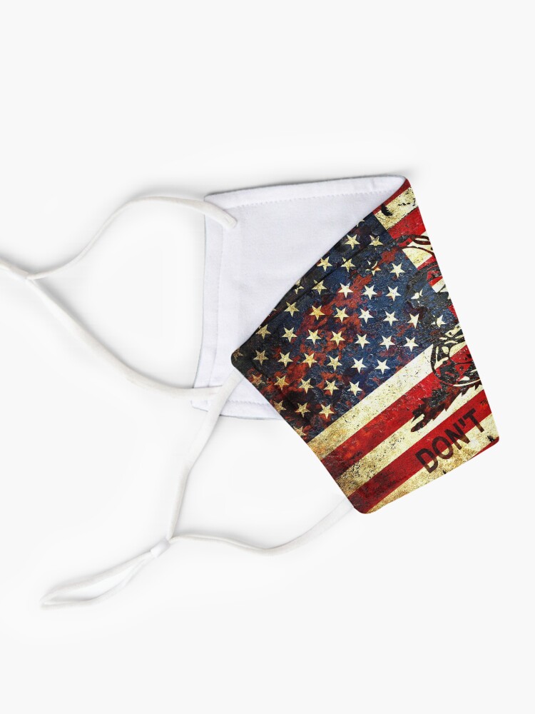 Alternate view of American Flag And Viper On Rusted Metal Door - Don't Tread On Me Mask