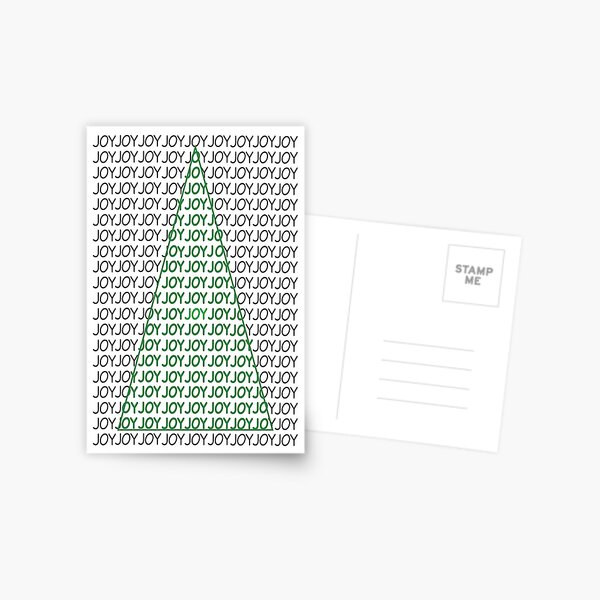 Joy Typography Christmas Tree Holiday Postcard
