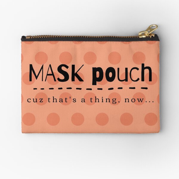 Mask Pouch - Orange Zipper Pouch