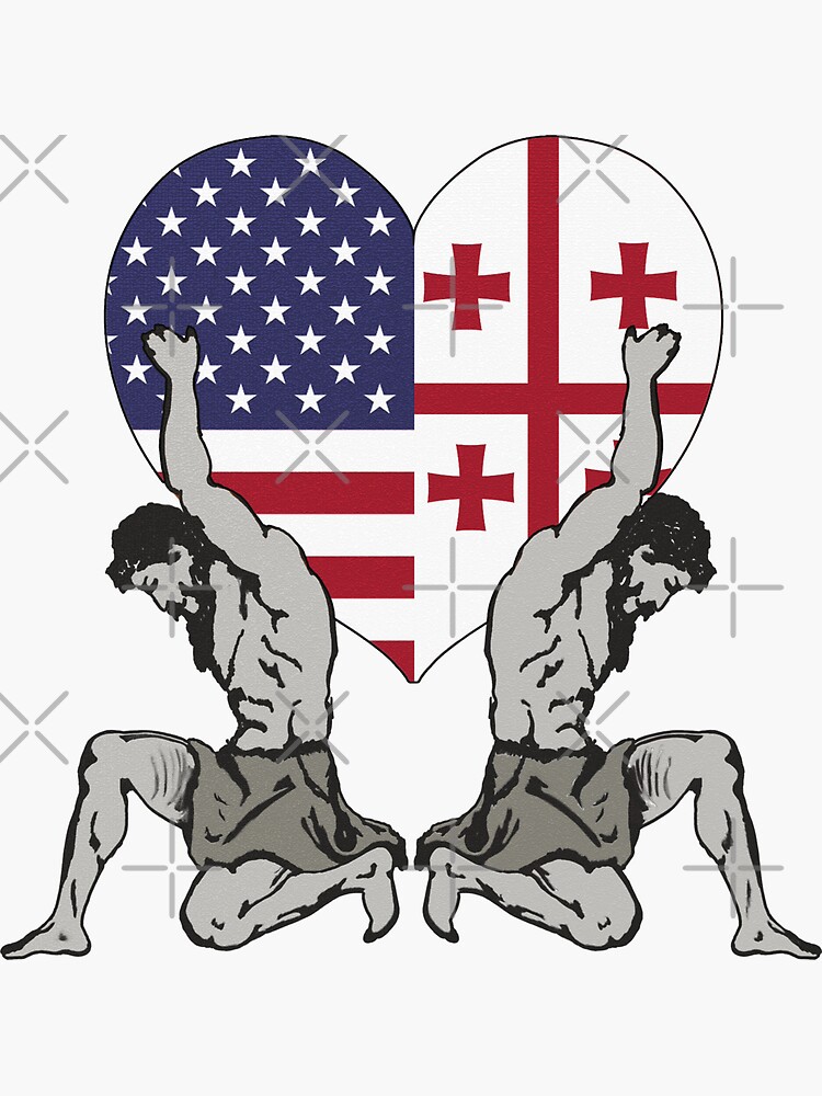 Flag Of Georgia And Flag Of Usa Georgian Americans T Sticker For Sale By Levsal Redbubble 3782