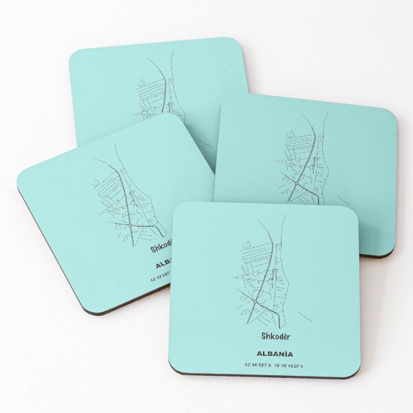 Item preview, Shkodër city road map ALBANİA simple with GPS coordinates  designed and sold by rashadat.