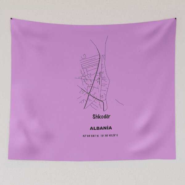 Item preview, Shkodër city road map ALBANİA simple with GPS coordinates  designed and sold by rashadat.