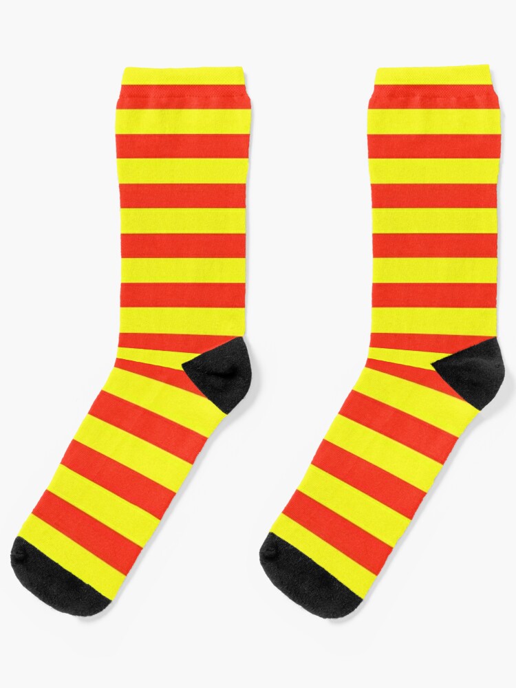 red and yellow stripes Socks for Sale by ZiphGames