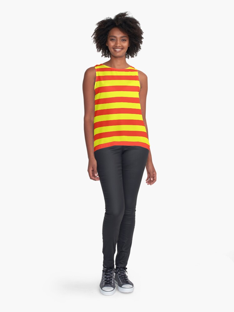 red and yellow stripes | Sleeveless Top