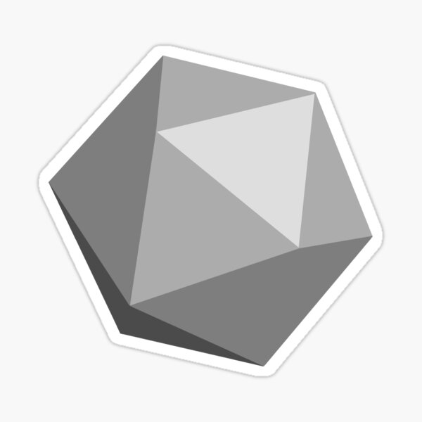 Light Grey D20 Sticker