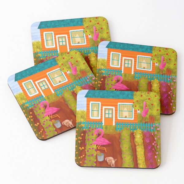 Item preview, Flamingo cottage garden  designed and sold by JenaWDesigns.