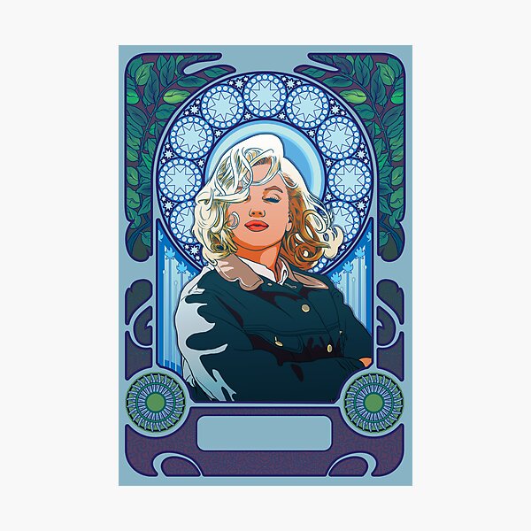 Marilyn Monroe in Mucha Photographic Print