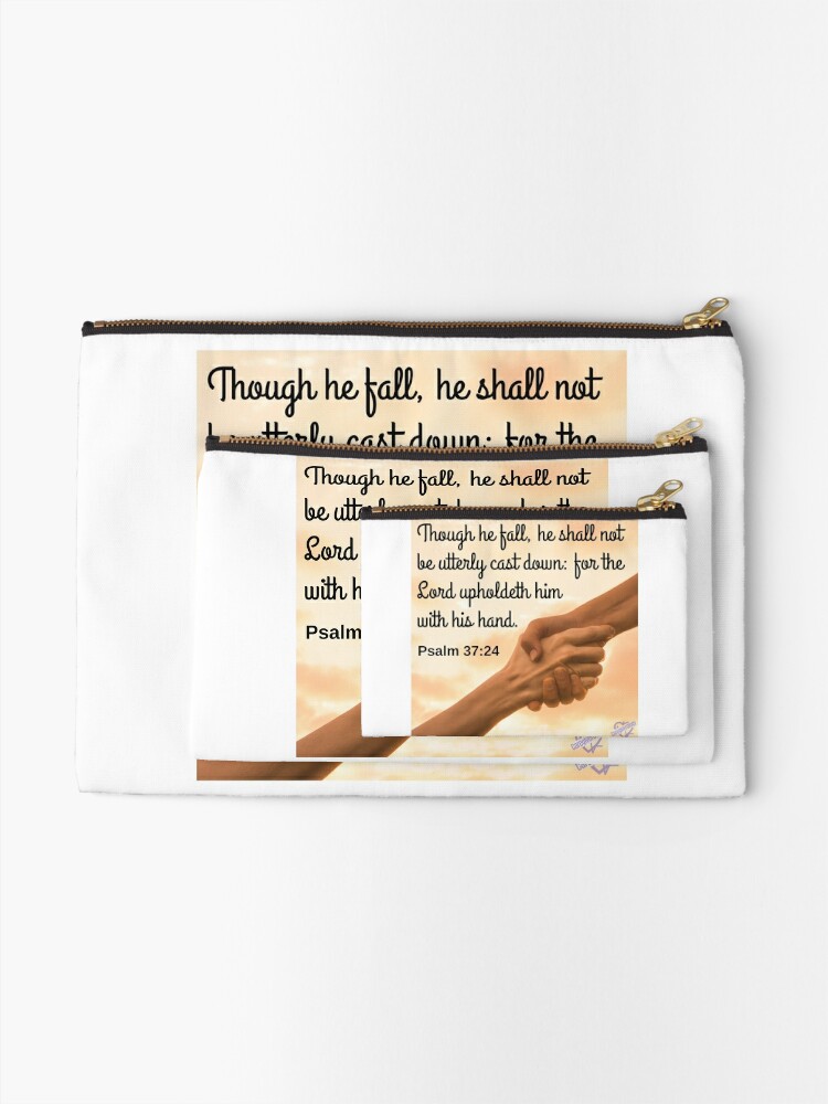 Psalm 37:24 Zipper Pouch for Sale by Caregiverology