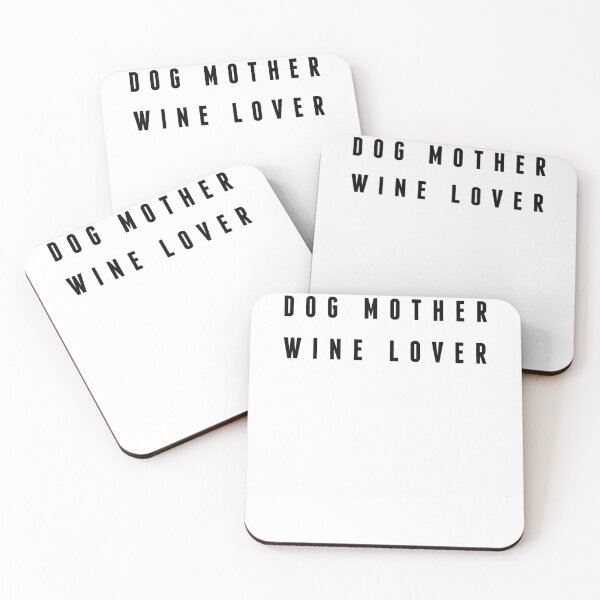 DOG MOM AND WINE LOVER Coasters (Set of 4)