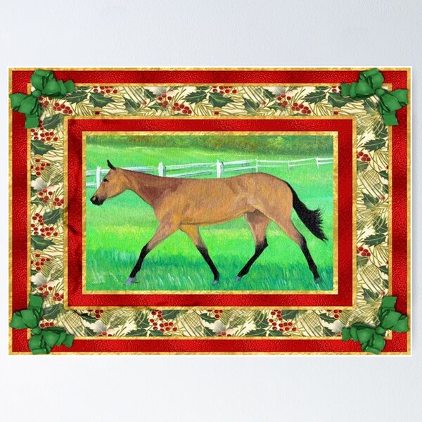 Aperçu de l'œuvre Carte de Noël Quarter Horse en peau de daim créée et vendue par Oldetimemercan.