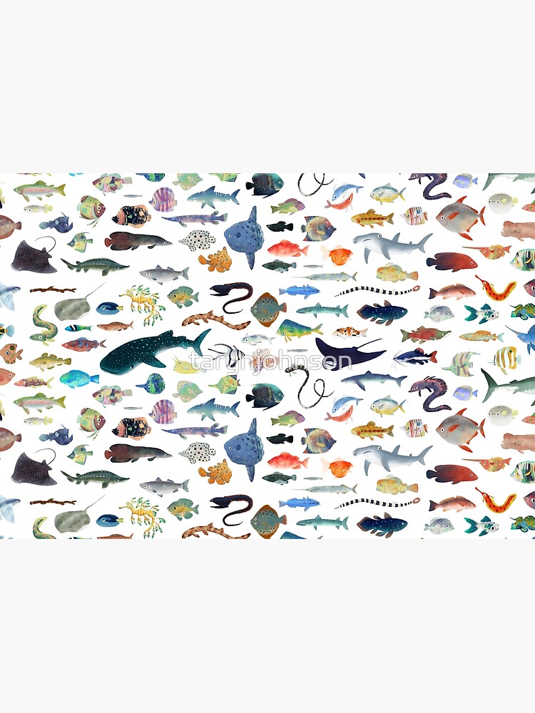 Artwork view, One Hundred Fish designed and sold by tarynjohnson